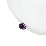Close shot of the drain port and cap on the 40-gallon white spot sprayer tank