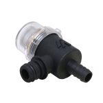 Backside of inline strainer showing connection setup