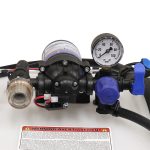 Pressure regulator installed onto Everflo 12-volt diaphragm pump